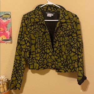 Cropped Green And Black Jacket Size Small